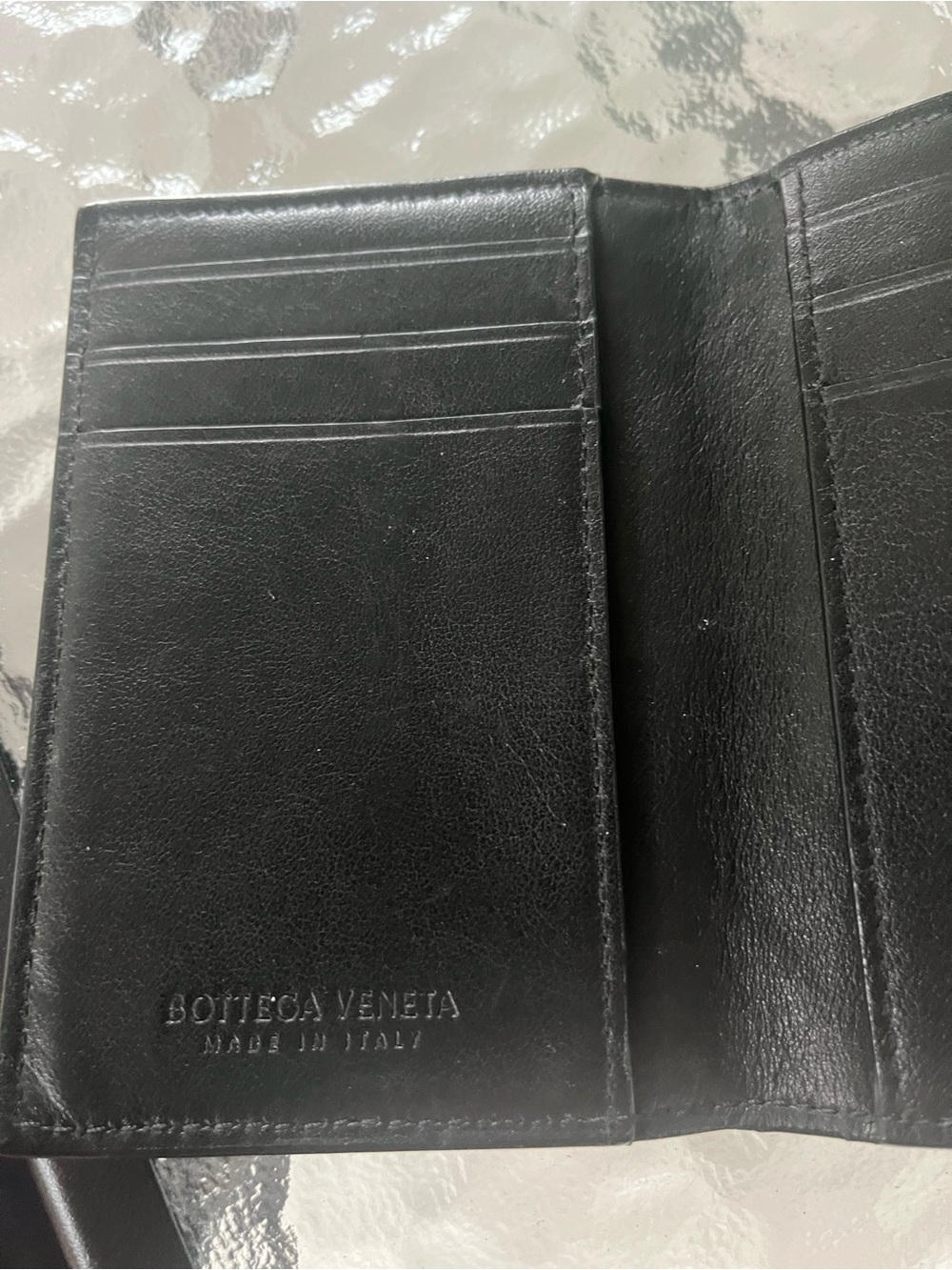 Bottega Veneta Black Leather Card & Key Holder
